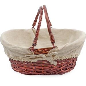 Elegant Tan Woven Basket Bag